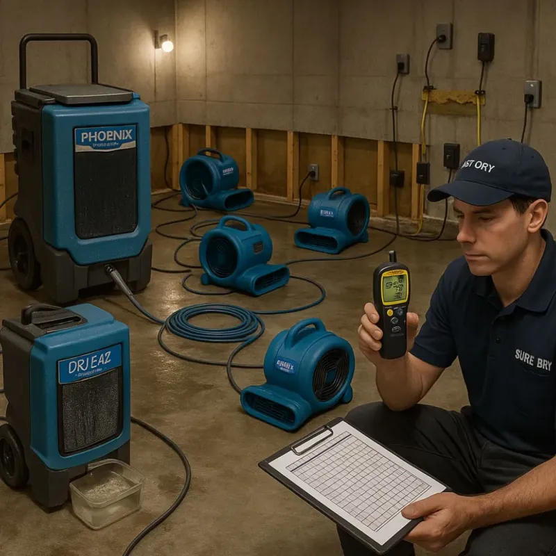 Structural Drying and Dehumidification process in Ventura County, CA